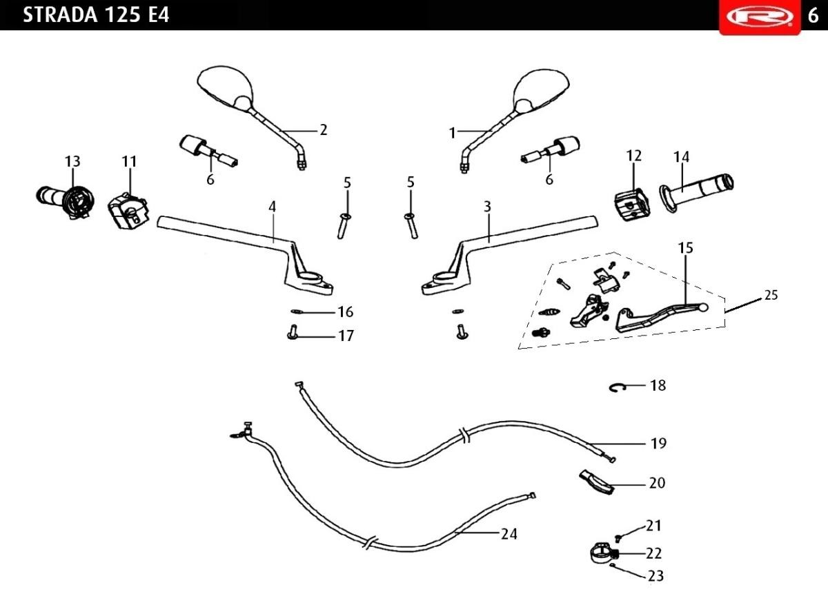 Espejo derecho para Rieju Strada 125 y Strada GT 125i Euro 4 - Diseño original y alta visibilidad