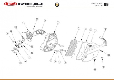 Repuesto original filtro de aire Rieju Bye Bike, máxima filtración y durabilidad