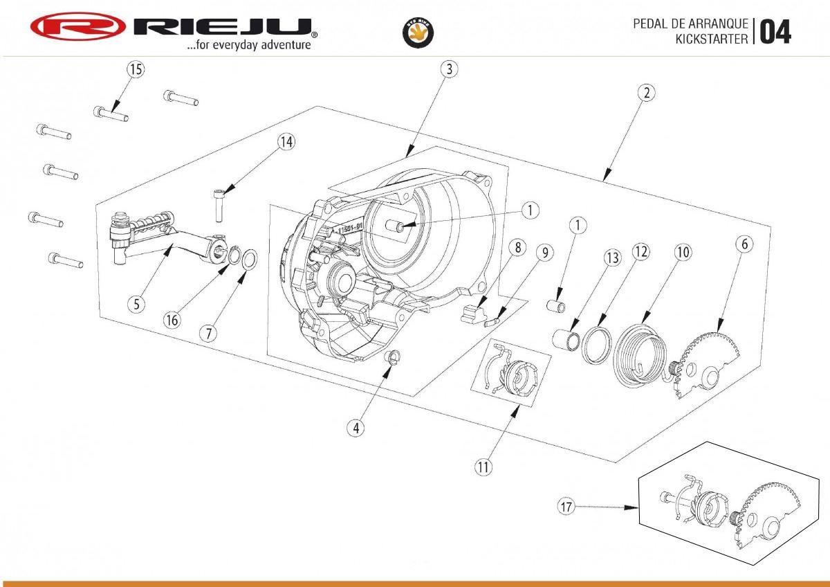 Cubierta de cárter variador Rieju Bye Bike negra, protección y durabilidad