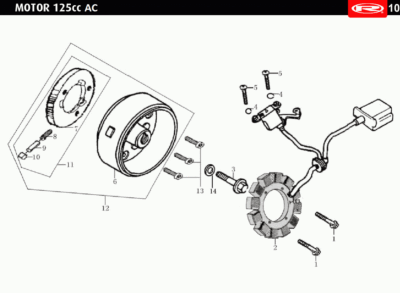 Base Stator Rieju Marathon, Tango 125