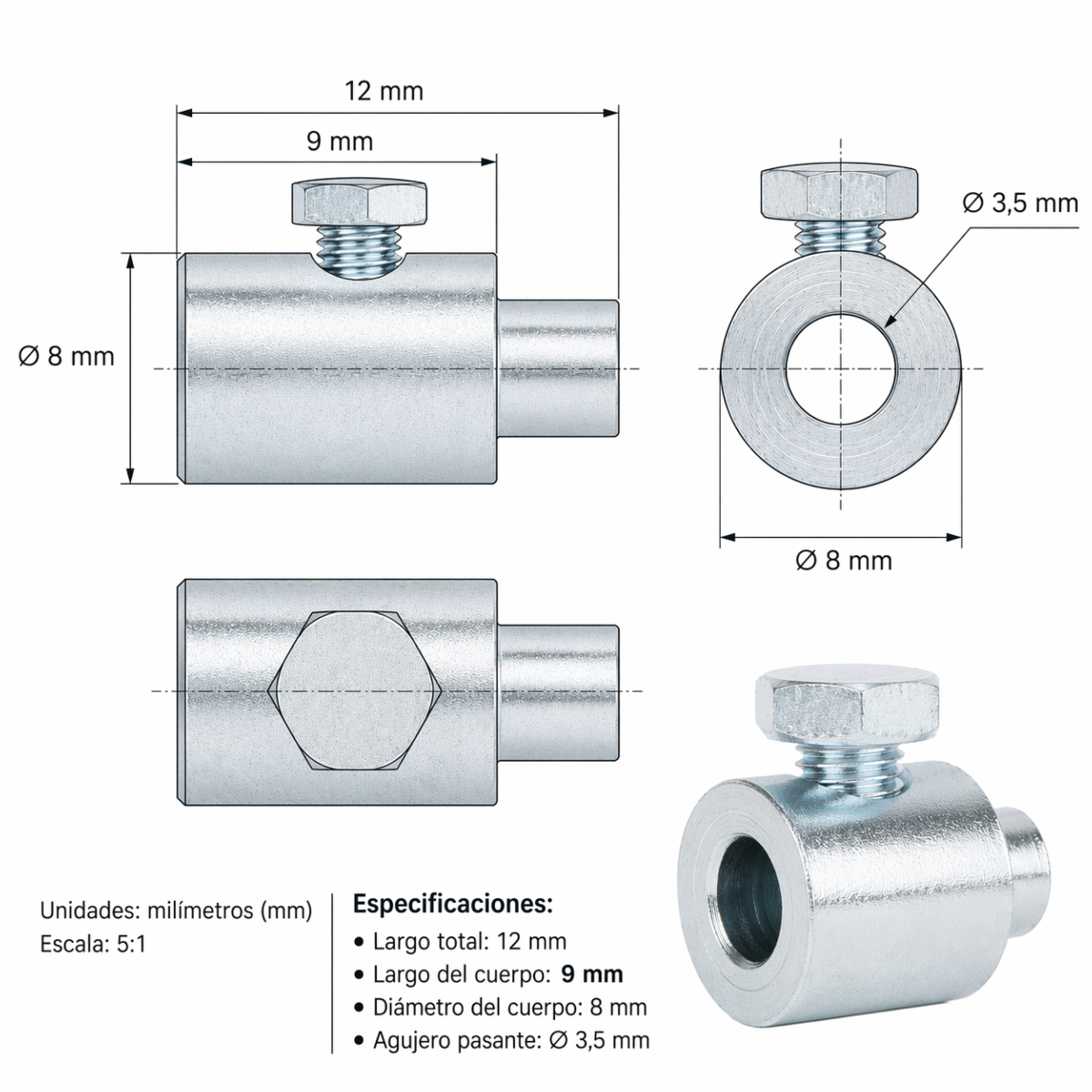 Cierracables horizontal 8x12 mm moto 2