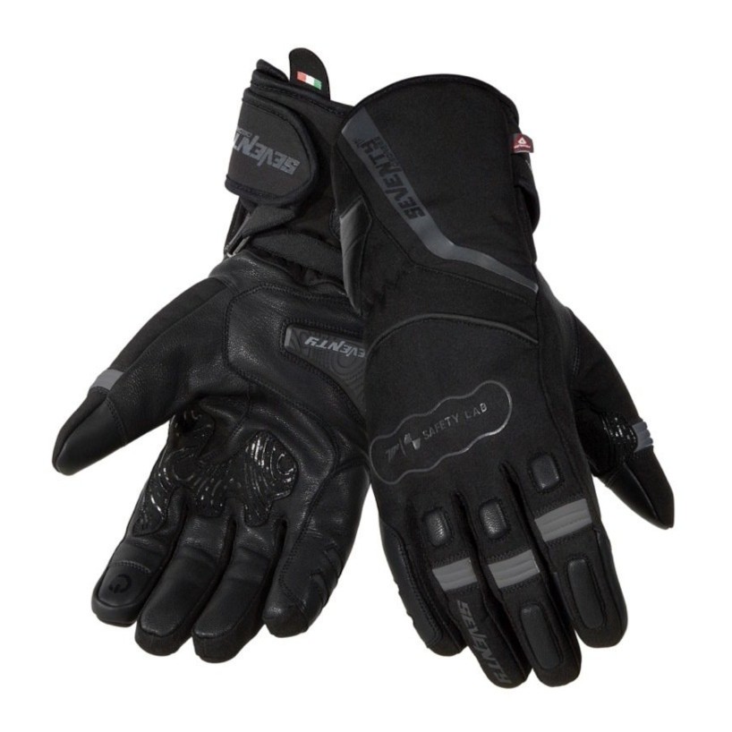 Guantes de moto SEVENTY GOBI SD-T7 en color negro y amarillo flúor