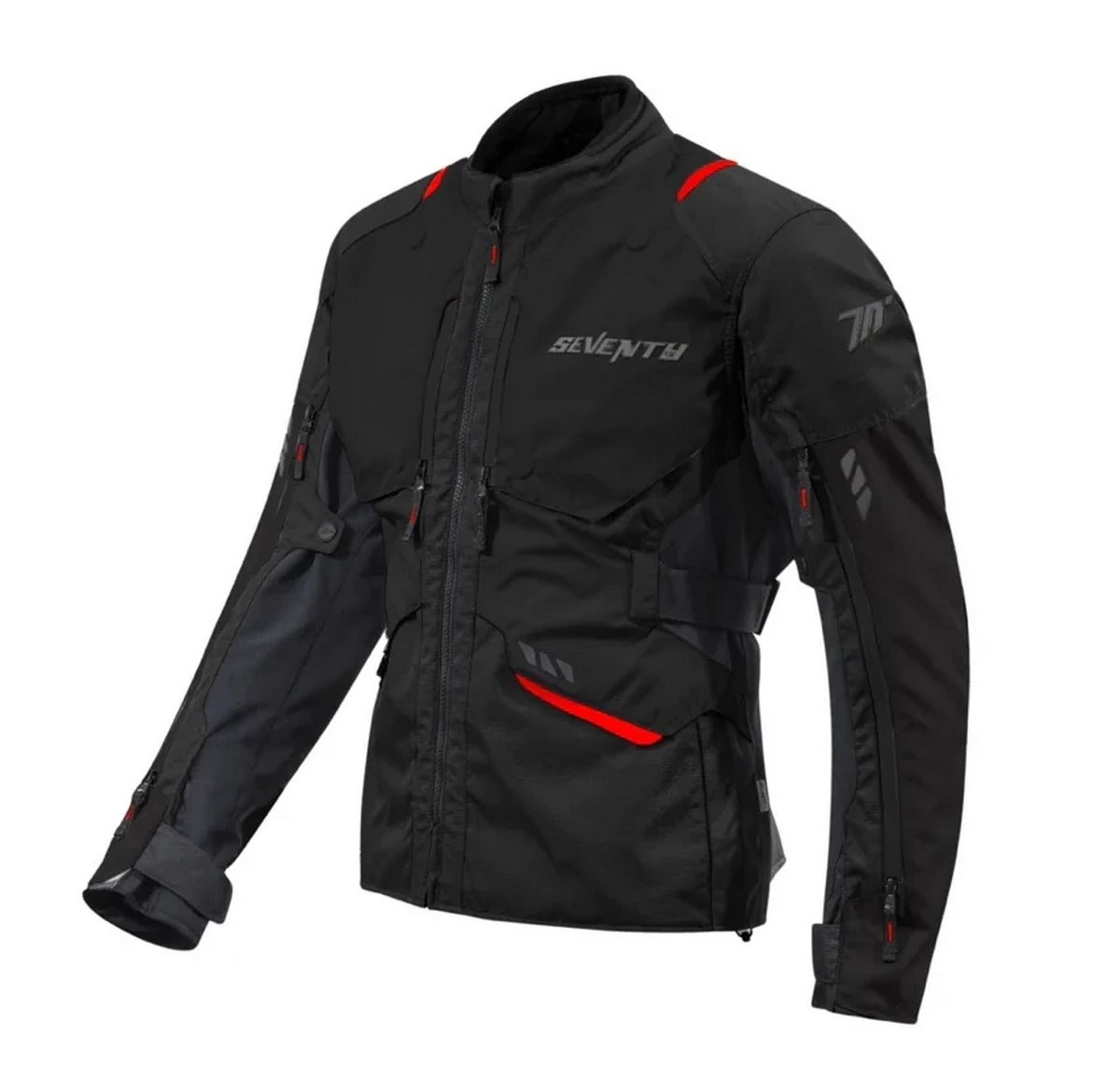 Chaqueta de moto Seventy SD-JT67 Tanami color negro, vista frontal 2