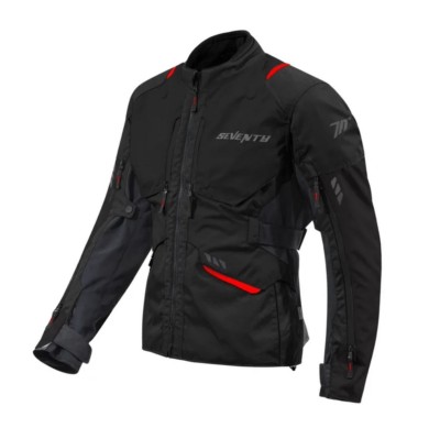 Chaqueta de moto Seventy SD-JT67 Tanami color negro, vista frontal 2