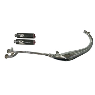Tubarro Turbokit cromado con doble silencioso carbono para Motorhispania RX catalizada, escape deportivo no homologado