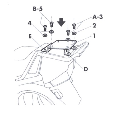 Fijación Trasera para Maleta SHAD BMW K1100 LT (96-05); BMW R1150 RS (96); BMW R1150 RT (96-05); BMW R110 RT (96-06)