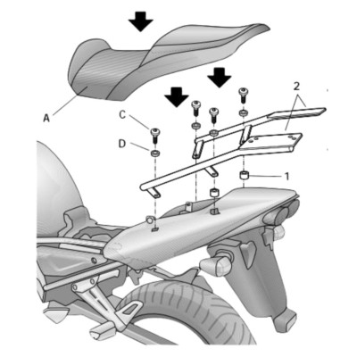 Fijación Trasera para Maleta SHAD Yamaha Fazer 1000 (01-05)