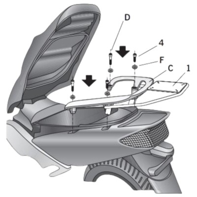 Fijación Trasera para Maleta SHAD Yamaha T- MAX XP 500 (01-07)