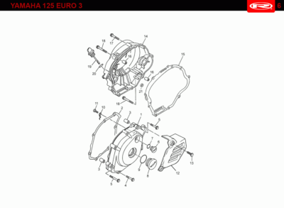 Junta Tapón nivel aceite motor Yamaha 125 EURO-3, 125 4T EURO2