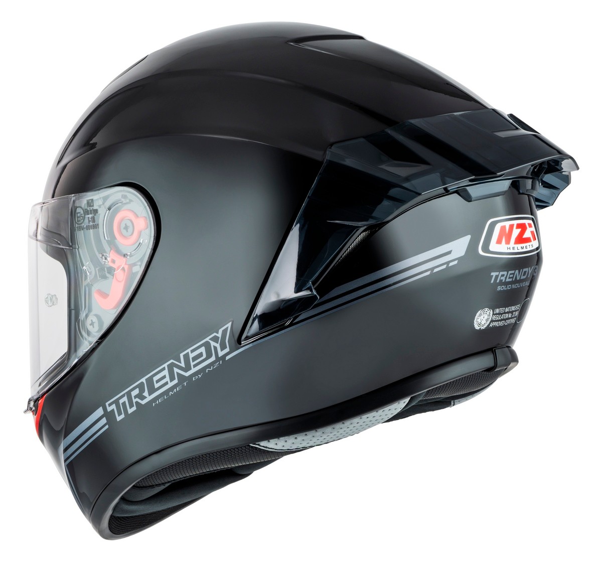 Casco NZI Trendy 3 STREAM SOLID NOUVEAU Negro Brillo 4