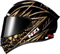 Casco NZI Trendy 2 FLAG Negro/Oro Mate
