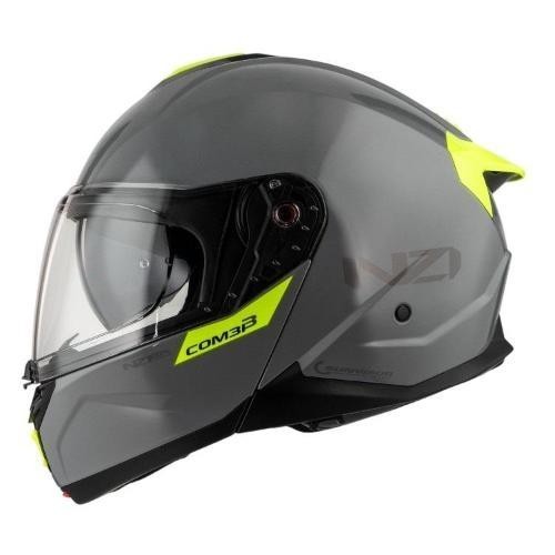 Casco modular abatible NZI Combi 3 color negro, Casco NZI Combi 3 con visor solar y cierre micrométrico, Interior desmontable NZI Combi 3