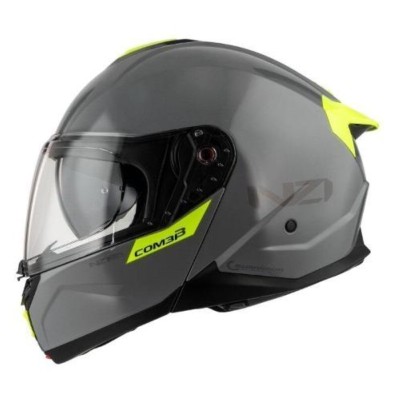 Casco modular abatible NZI Combi 3 color negro, Casco NZI Combi 3 con visor solar y cierre micrométrico, Interior desmontable NZI Combi 3
