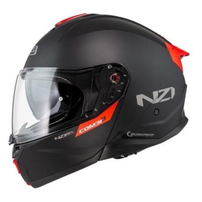 Casco NZI Combi 3 DUO SOLID NOUVEAU Negro Mate/Rojo