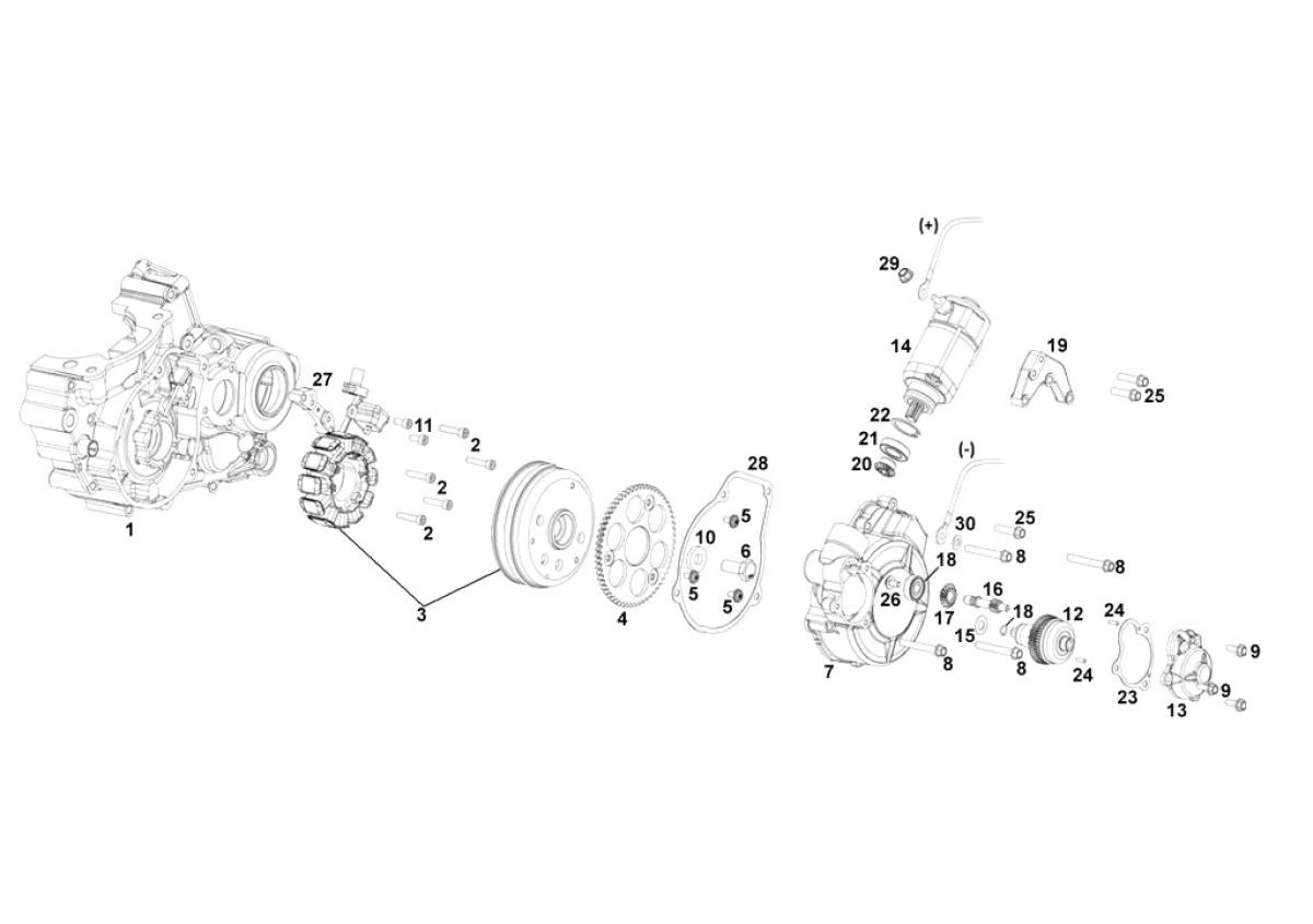 Soporte motor arranque eléctrico 0/000.980.9111 Gas Gas EC y Rieju MR 2T 1