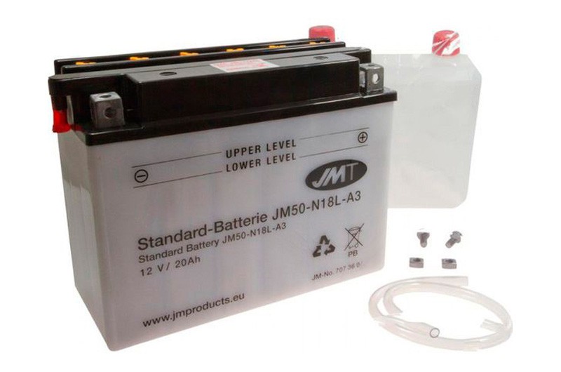 Batería JMT 12V 20Ah de alta potencia equivalente a Yuasa Y50-N18L-A3 para Harley-Davidson, Honda, Kawasaki, Moto Guzzi y Arctic Cat