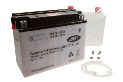 Batería JMT 12V 20Ah de alta potencia equivalente a Yuasa Y50-N18L-A3 para Harley-Davidson, Honda, Kawasaki, Moto Guzzi y Arctic Cat