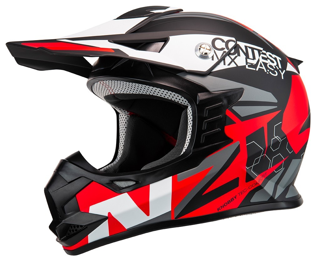 Casco NZI KNOBBY CONTEST Cross Negro/Rojo/Blanco