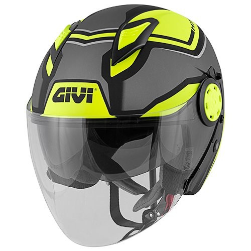 Casco Givi 12.3 JET STRATOS SHADE Negro/Gris/Amarillo Fluor 1