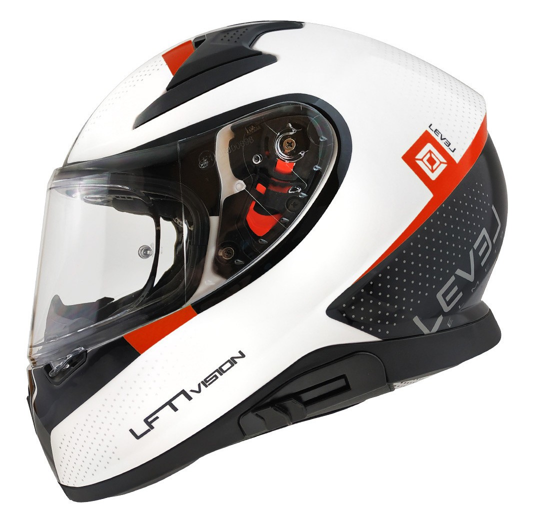 Casco LEVEL LFT1 VISION Blanco/Negro/Rojo