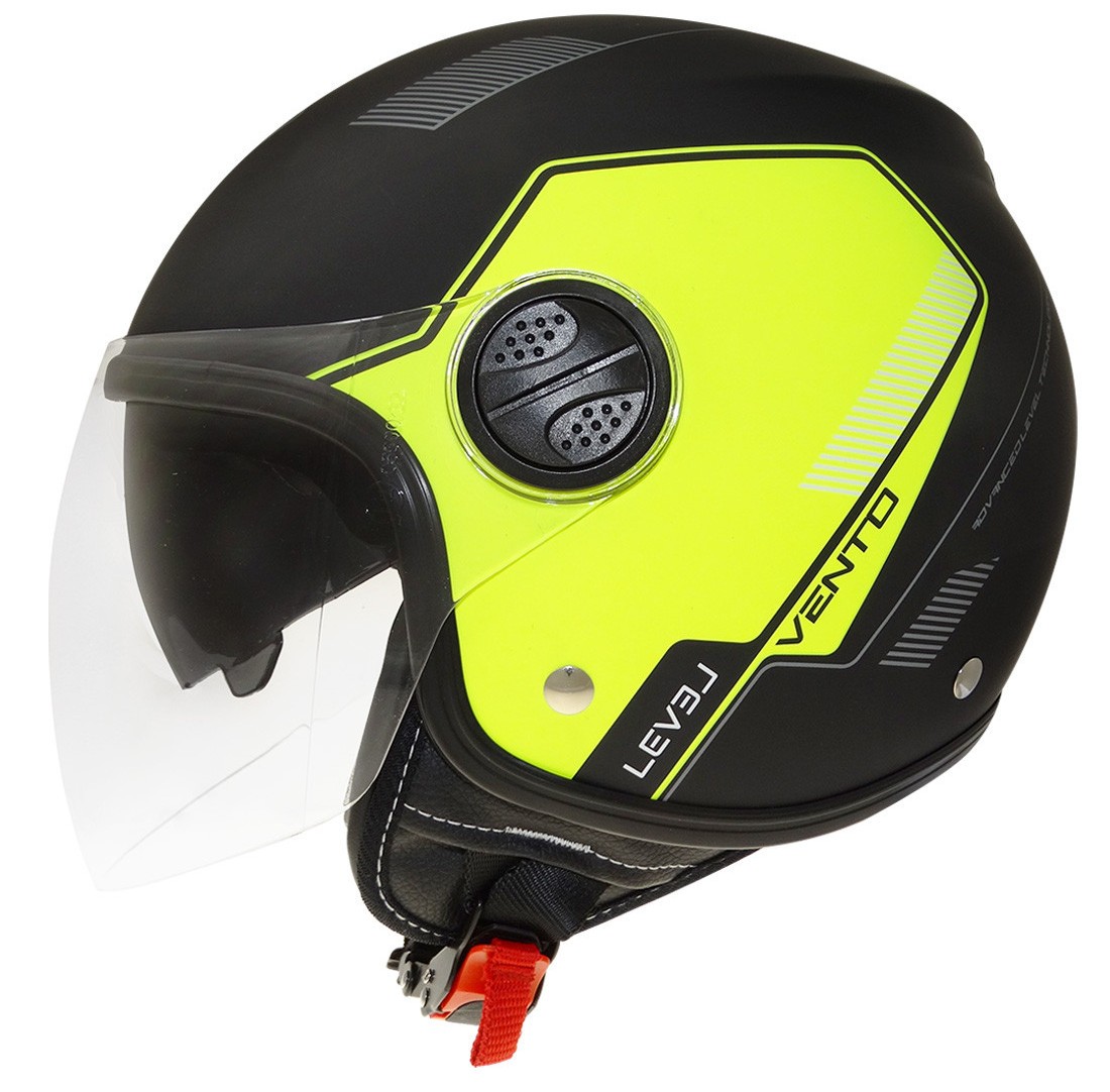 Casco LEVEL Jet LJC VENTO Negro/Fluor Mate