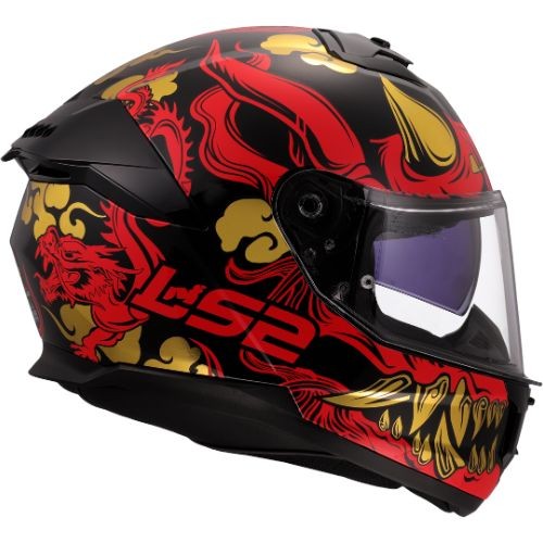 Casco LS2 FF808 STREAM II DRAKO NEGRO/ROJO 1