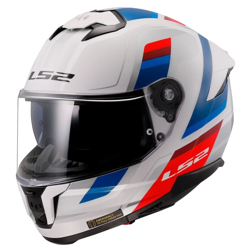 Casco LS2 FF808 STREAM II Vintage BLANCO/AZUL/ROJO