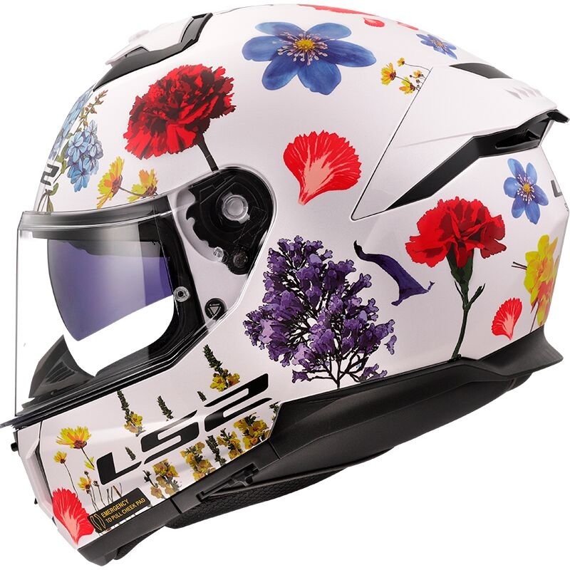 Casco LS2 FF808 STREAM II FLOWERS BLANCO 2