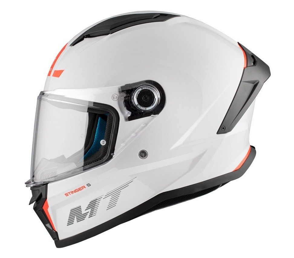 Casco Integral MT FF126 STINGER 2 SOLID A0 BLANCO PERLA BRILLO
