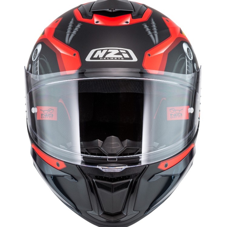 Casco NZI Wake Stream Booster CYBER Negro/Rojo Mate