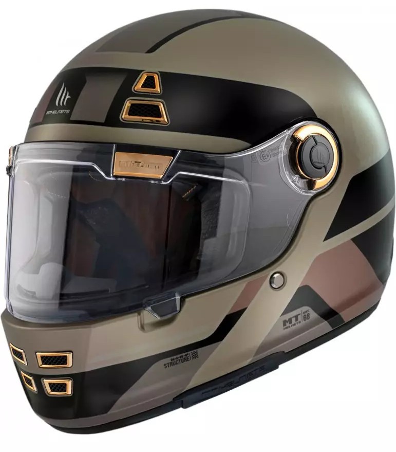 Casco Integral Fibra MT JARAMA 68TH C9 Oro/Negro Mate 1