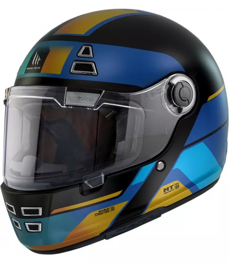 Casco Integral Fibra MT JARAMA 68TH C7 Negro/Azul Mate 1