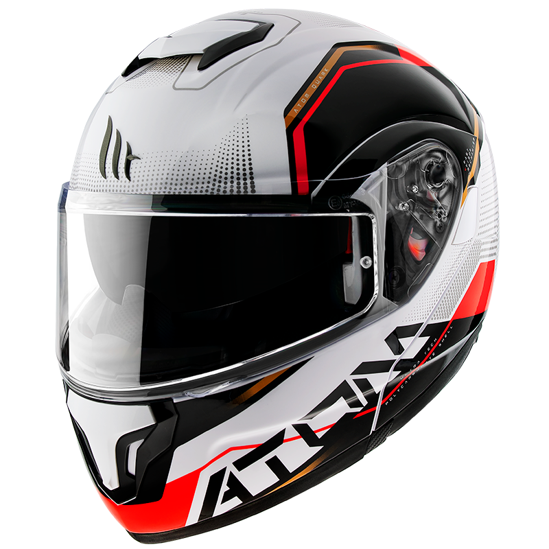 Casco Modular MT ATOM SV QUARK B5 Rojo/Blanco Perla