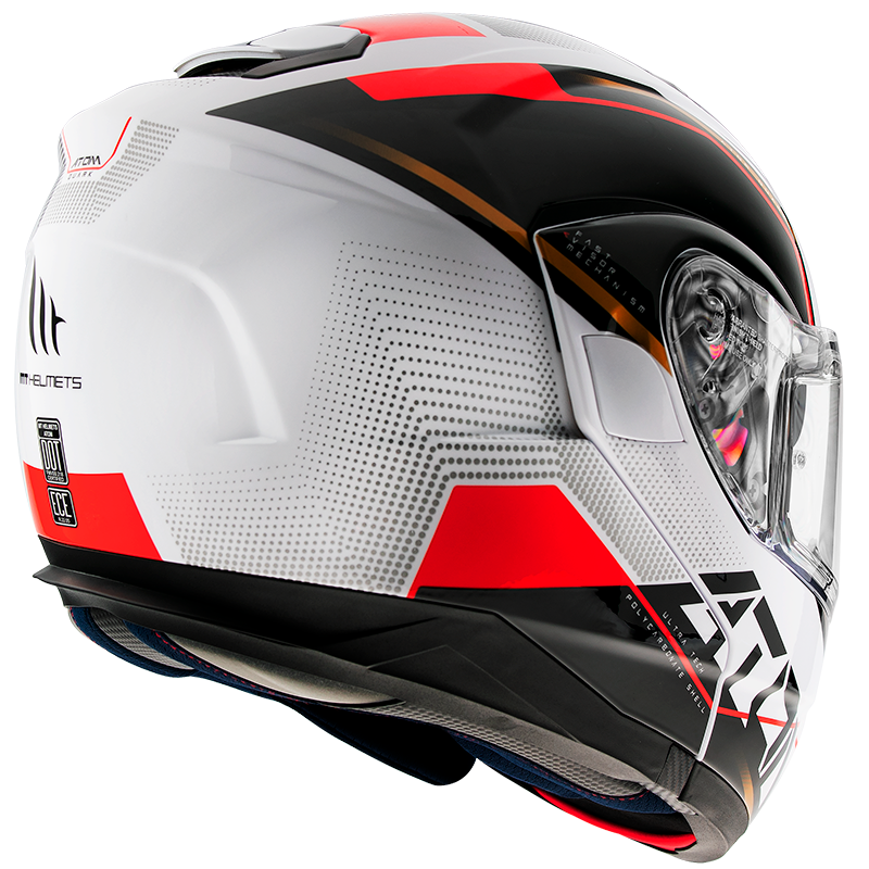 Casco Modular MT ATOM SV QUARK B5 Rojo/Blanco Perla 2