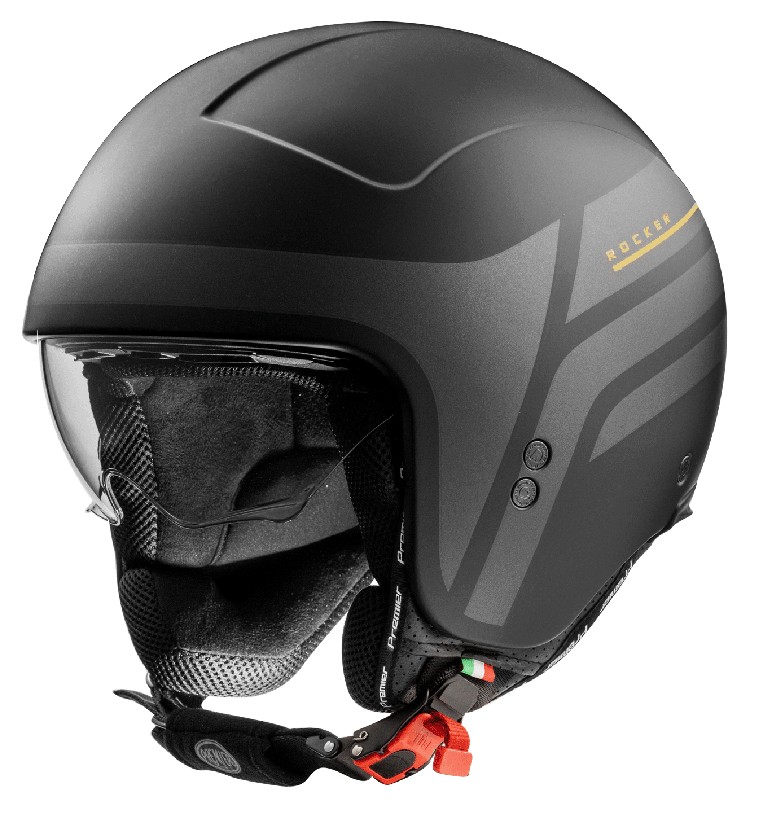 Casco PREMIER JET ROCKER ON 19 BM Negro/Gris