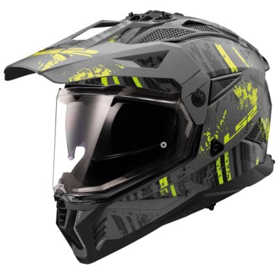 Casco LS2 TRAIL MX702 PIONEER II CRAZY Negro Mate, Amarillo