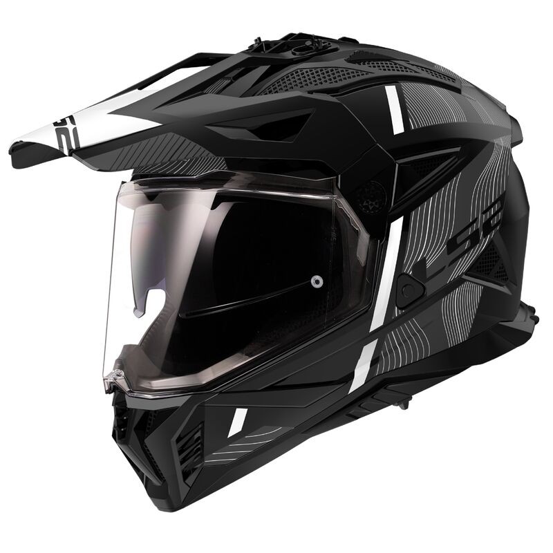 Casco LS2 TRAIL MX702 PIONEER II HILL Negro Mate, Blanco