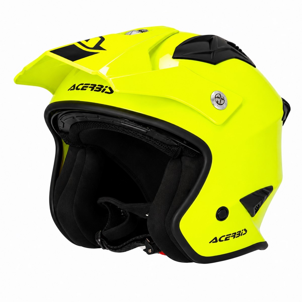 Casco Acerbis Jet Aria amarillo fluor vista lateral ventilación
