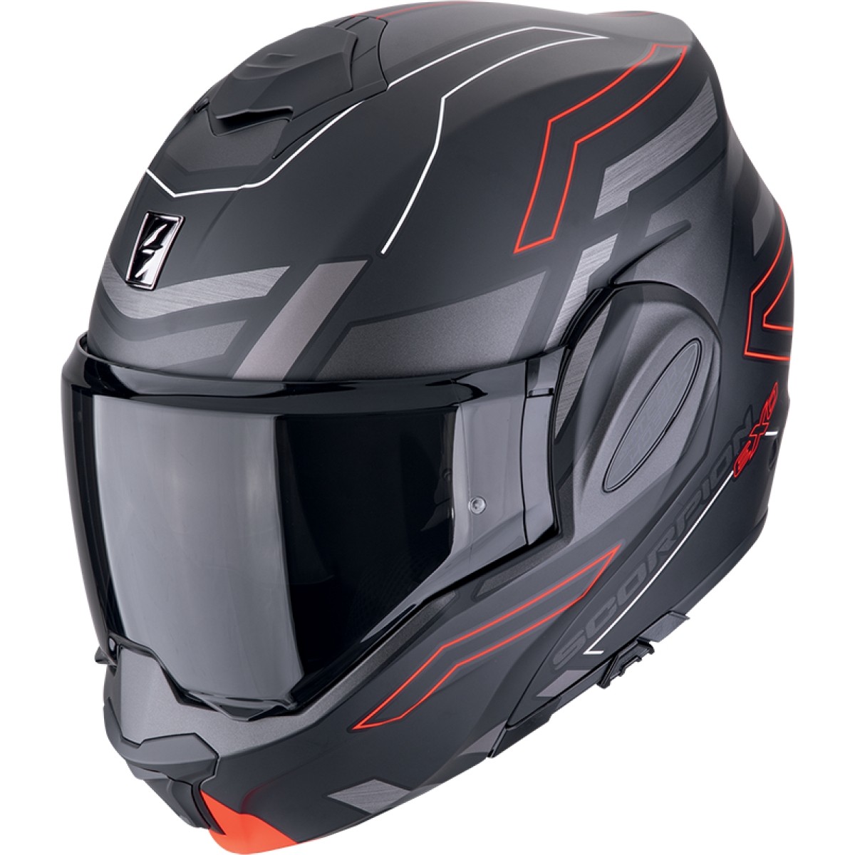 Casco Scorpion EXO-TECH EVO CONQUER Negro Mate/Rojo