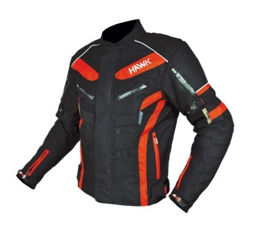 Chaqueta moto DIABLO negra y roja para 4 estaciones con protecciones