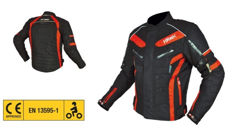 Chaqueta moto DIABLO negra y roja para 4 estaciones con protecciones 1