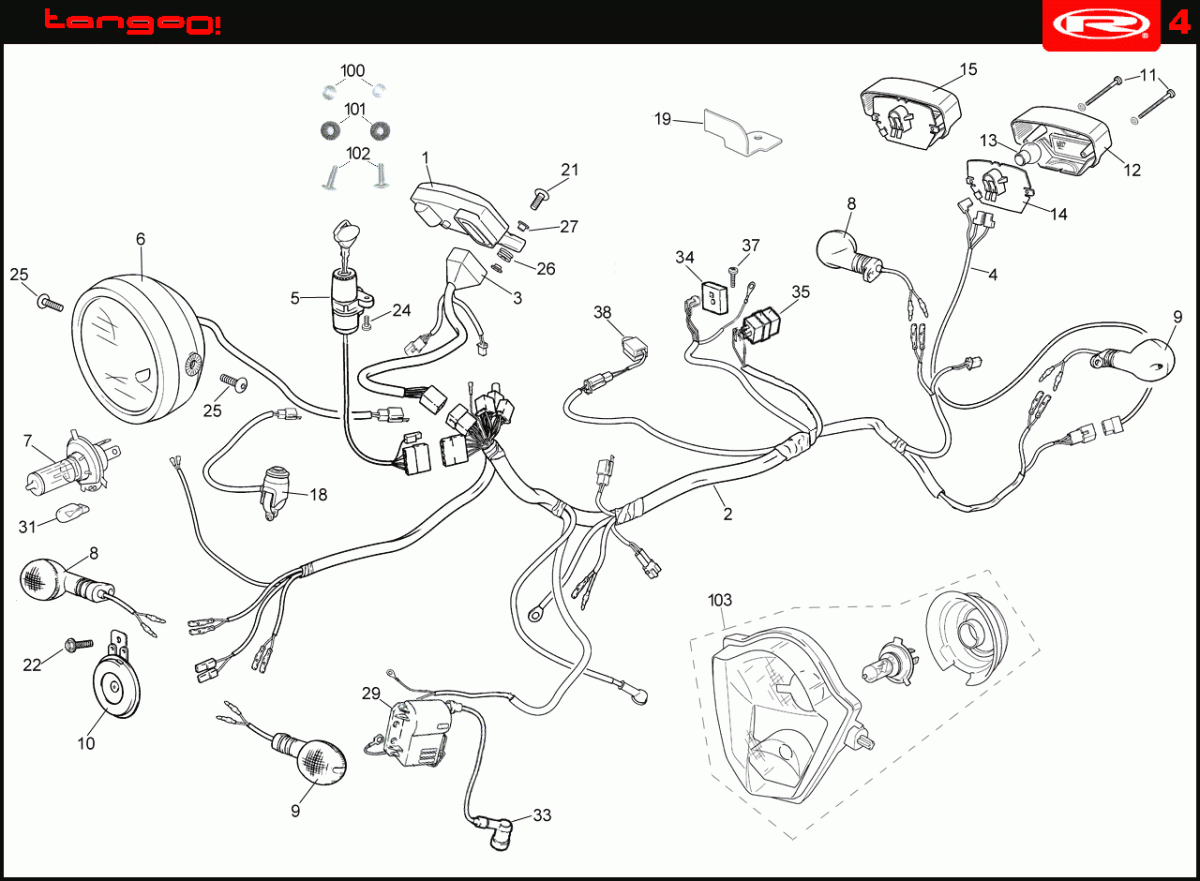Piloto intermitente oval delantero derecho / trasero izquierdo | Original | Ref. 0/000.150.2100 1