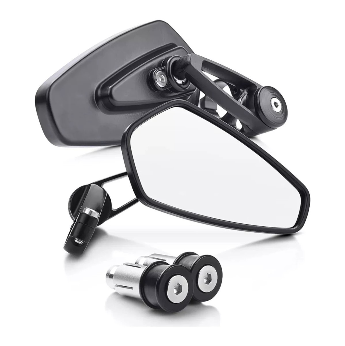 Pareja de espejos retrovisores CR2 universales para moto con anclaje al puño