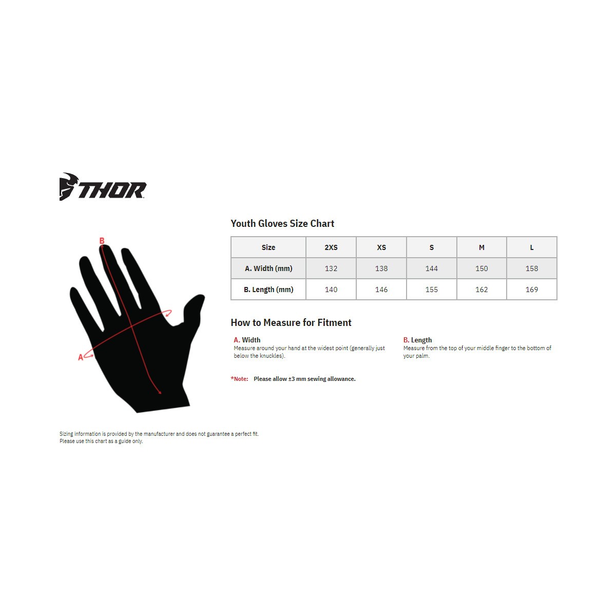 Guantes THOR S20Y SECTOR Cross Infantiles Negro 2