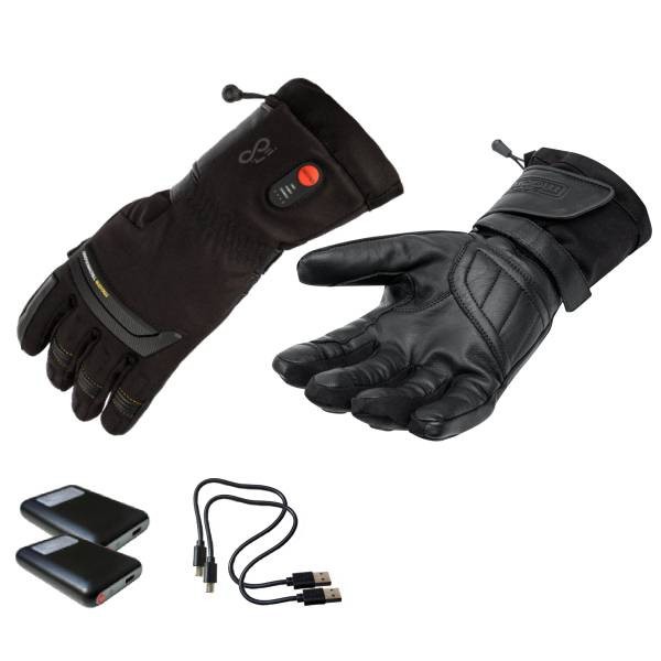 Guantes de moto calefactables Moore SIKU en color negro para hombre.