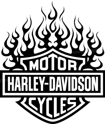 Adhesivo Harley Davidson Logo Fuego 12 x 14 CM.