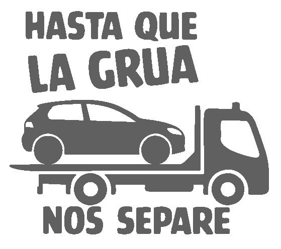 Adhesivo HASTA QUE LA GRUA NOS SEPARE 10 x 11 cm.