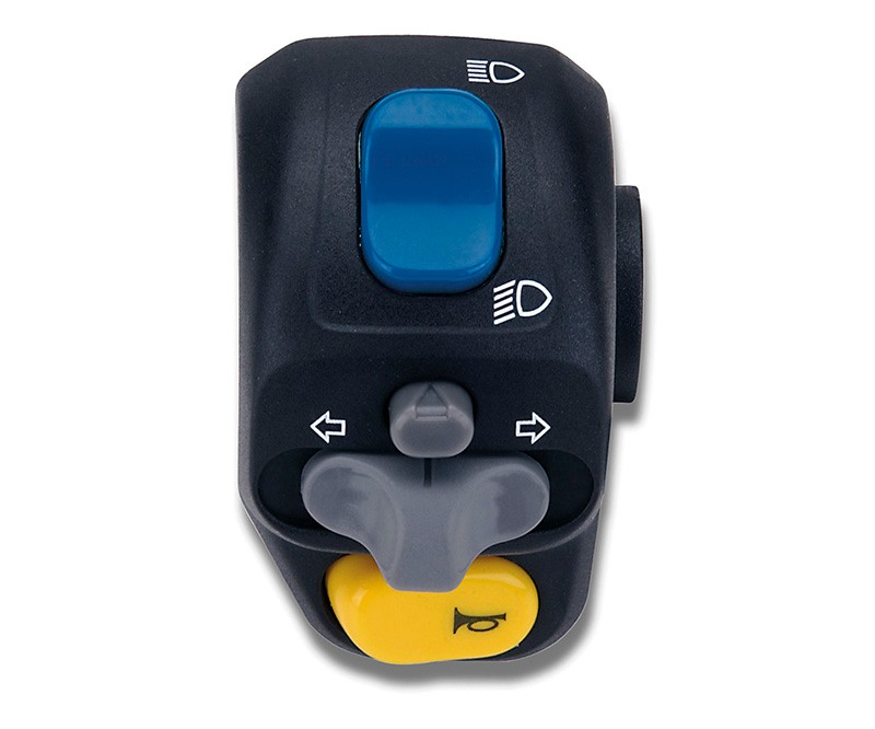 Mando izquierdo de luces Domino para scooter con cable de 50 cm, compatible con intermitentes, luz de cruce/larga y claxon