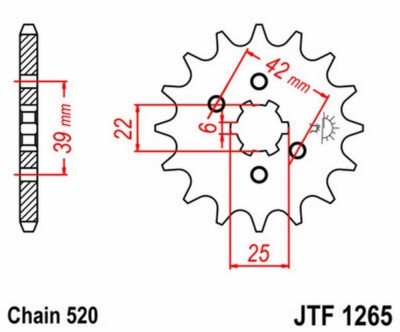 JTF1265.15 Piñon Bombardier, CAN-AM, Daelim, E-TON, Honda, TGB 15z