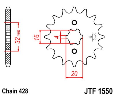 Piñon Betamotor, Husqvarna, Motor Hispania, Rieju, Yamaha 13Z JTF550/1550